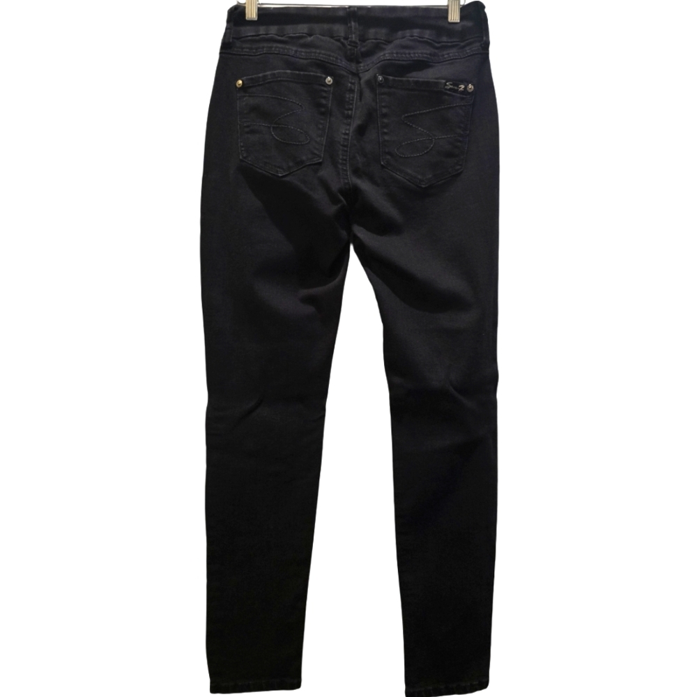 Seven7 Women's Black Straight Leg/ Skinny Jeans -- Size 10 - Picture 3 of 6